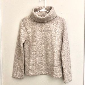 Jcrew Fleece Sweater Tan Plaid Size S NWT